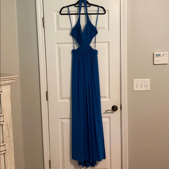 BCBGMaxAzria | Dresses | Bcbg Blue Backless Gown | Poshmark